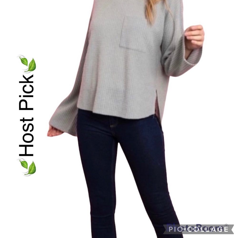 ✨Host Pick✨♦️Ladies Waffle Weave Top